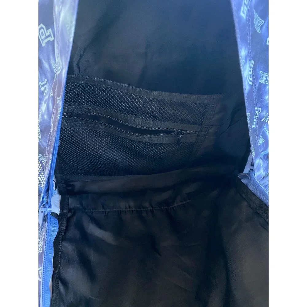 Victoria's Secret PINK Blue Tie Dye Logo Backpack Padded Straps Mesh Pockets